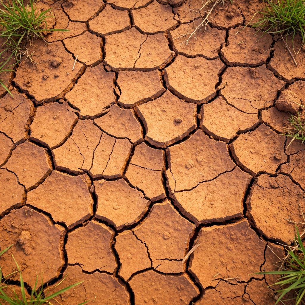Cracked Oklahoma clay soil showing the expansive earth conditions that cause foundation problems